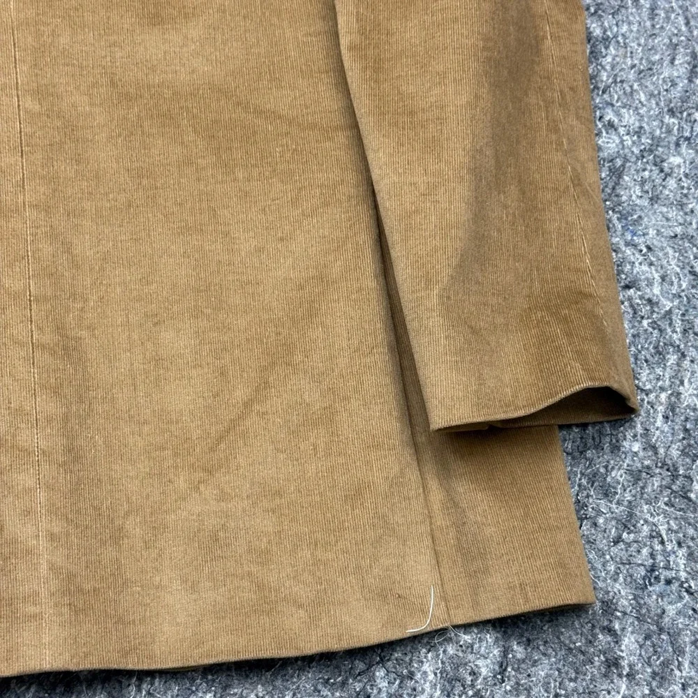Stafford Mens Corduroy Blazer Tan Camel Elbow Patches Classic Fit Sport Coat